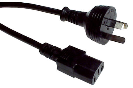 Power Cord C13,  Australian Plug , Black Color , 1 Metre Long
