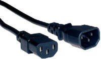 Power Cord C13 Extension, Black Color 1 Metre Long