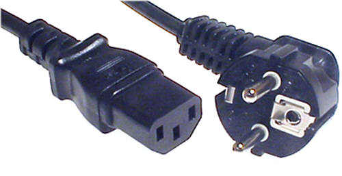 Power Cord C13,  Euro Plug , Black Color , 1.5 Metre Long