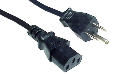 Power Cord C13,  USA Plug , Black Color , 1.8 Metre Long