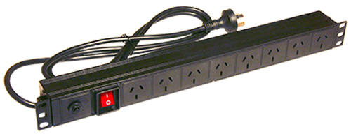 SADB-8-AUS-PLUG-10A  AC DIST BOARD 19" x8 PLUG